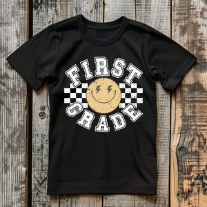 Checkered Smiley Grade Level Tee