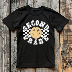 Checkered Smiley Grade Level Tee