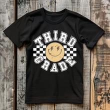 Load image into Gallery viewer, Checkered Smiley Grade Level Tee
