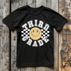 Checkered Smiley Grade Level Tee