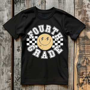 Checkered Smiley Grade Level Tee