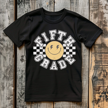 Load image into Gallery viewer, Checkered Smiley Grade Level Tee
