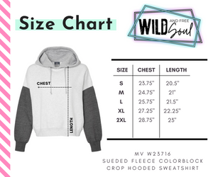 FLY (Distressed) Crop Color Block Hoodie